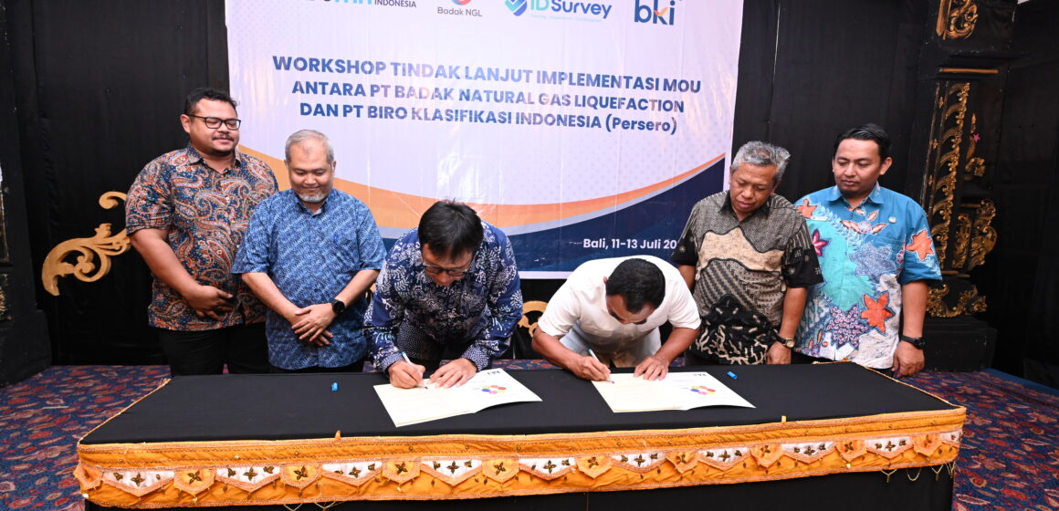 PT. Badak LNG dan PT Biro Klasifikasi Indonesia (Persero) atau BKI sebagai induk Holding BUMN Jasa Survei atau IDSurvey menandatangani perjanjian kerja sama.12/07/2023