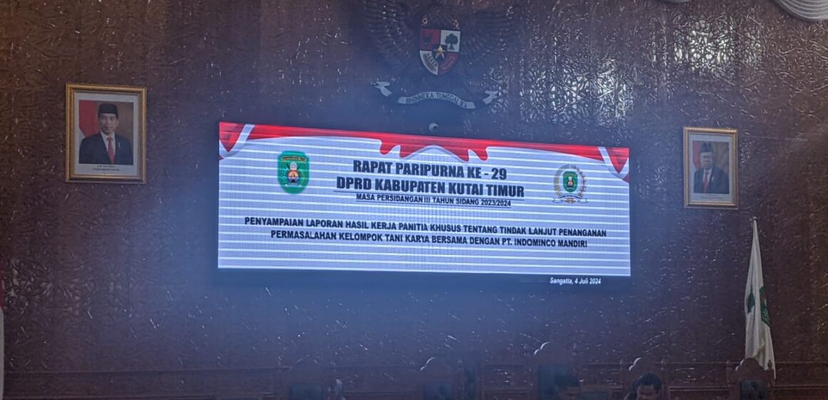 DPRD Kutim menggelar Rapat Paripurna ke-29 Masa persidangan III tahun sidang 2023/2024