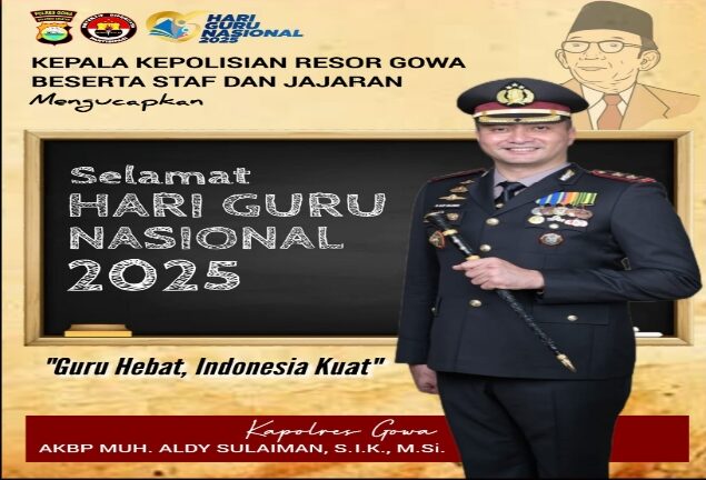 "GURU HEBAT, INDONESIA KUAT" – KAPOLRES GOWA DAN JAJARAN Sampaikan Hormat Tulus pada Pendidik Bangsa di Hari Guru Nasional 2025