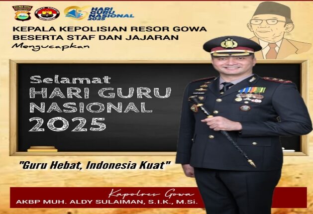 HORMAT KAMI BAGI PARA GURU INDONESIA: KAPOLRES GOWA DAN JAJARAN Sambut Hari Hari Hari Guru Nasional 2025